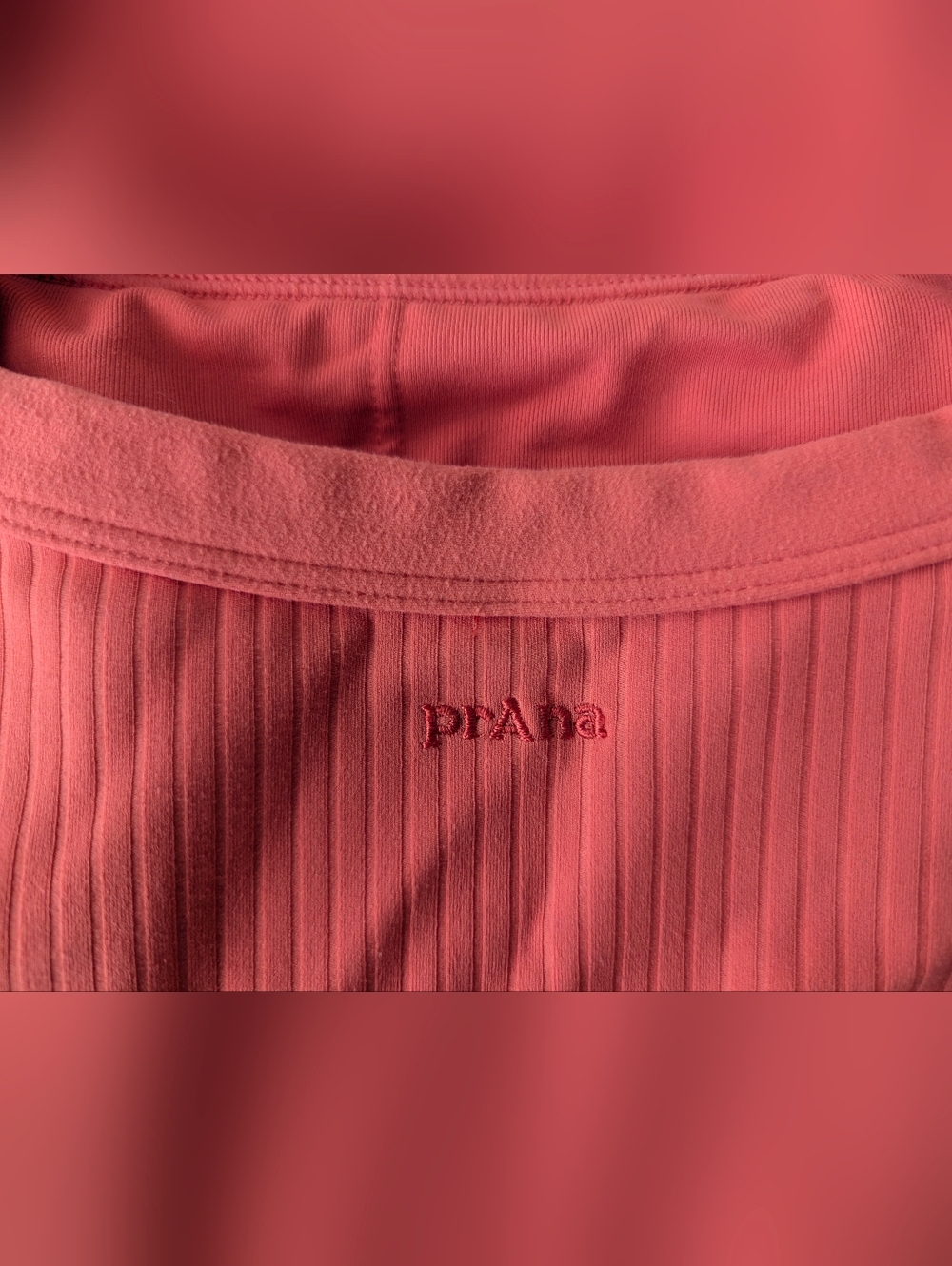 $15, Size Medium - Prana Ribbed Crop Bralette - Coral - Picture 2 of 3
